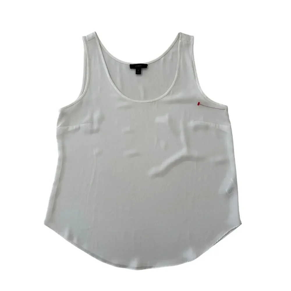 J.Crew White Sleeveless Blouse Tank Top Women’s 8 Career Office Shell - Picture 7 of 8